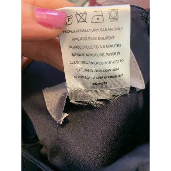 Amsale Navy Blue Silk Halter Maxi Formal Dress Size 6 - Picture 4 of 14